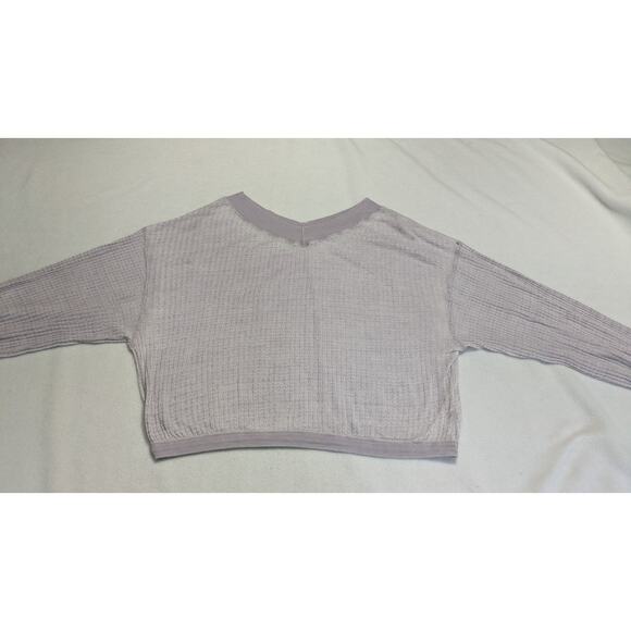 Free People We The Free Size Small Southside Thermal Top Oversize V-Neck Waffle - Picture 2 of 13